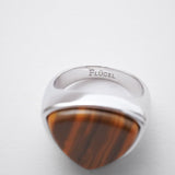 Shield Stone Ring  (tiger-eye) 【Silver925】