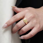 Square Signet Ring (Gold)【Silver925】.