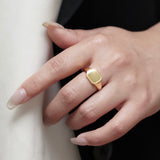 Square Signet Ring (Gold)【Silver925】.