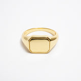 Square Signet Ring (Gold)【Silver925】
