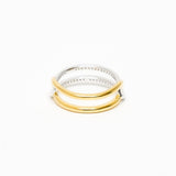 Shiny Double Ring (Gold)【Silver925】