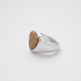 Shield Stone Ring  (tiger-eye) 【Silver925】