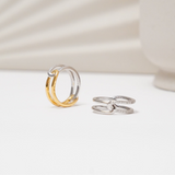 Shiny Double Ring (Gold)【Silver925】