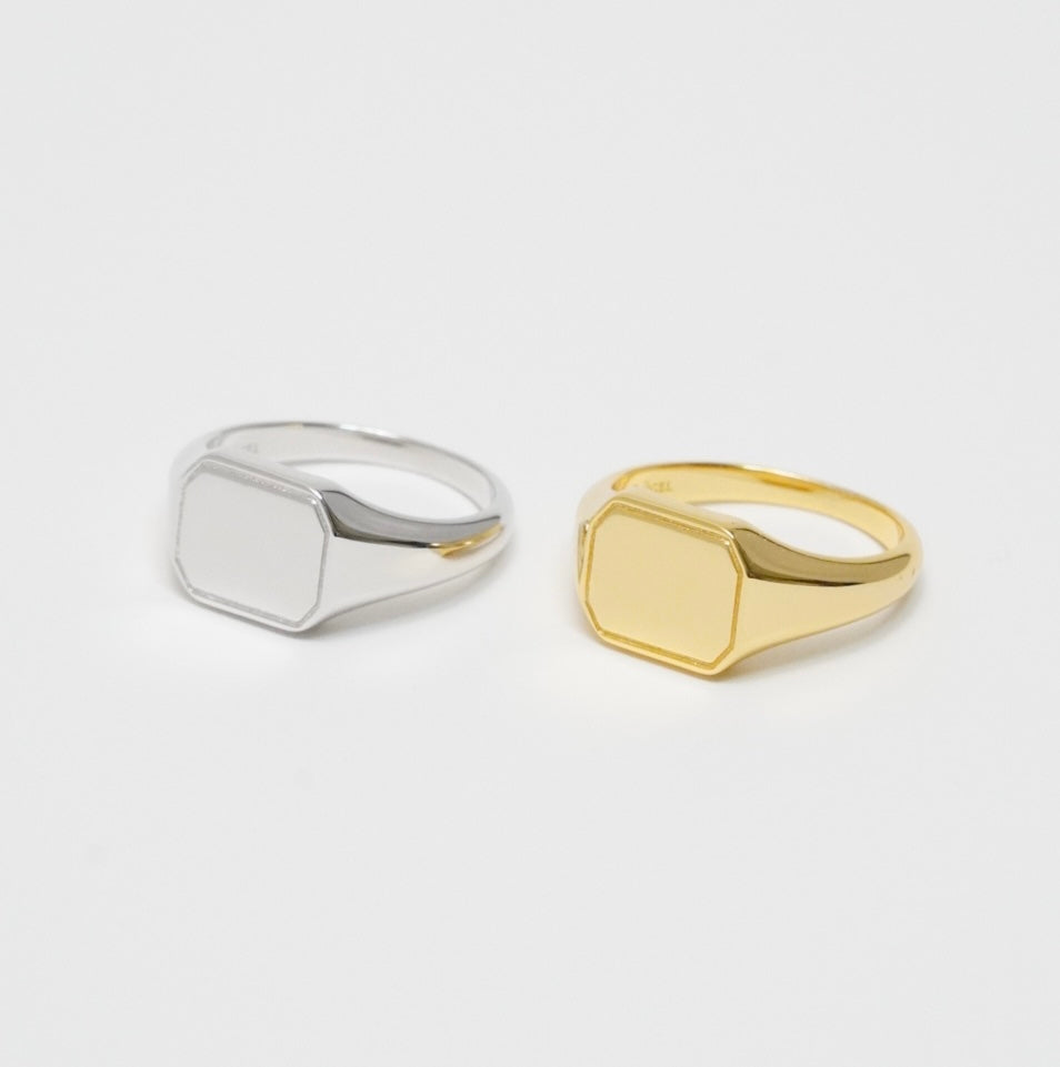 Square Signet Ring【Silver925】.
