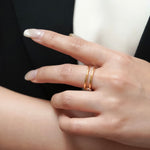 Shiny Double Ring (Gold)【Silver925】.