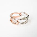 Shiny Double Ring (Pink Gold)【Silver925】