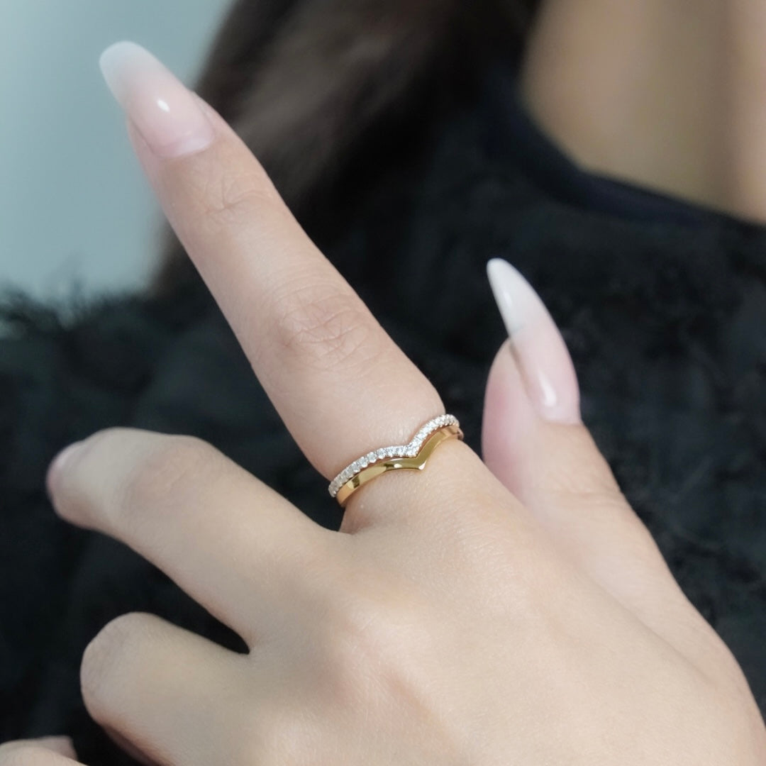 Shiny Twin Ring (Gold)【Silver925】.