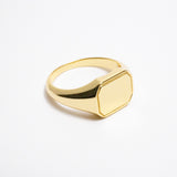 Square Signet Ring (Gold)【Silver925】