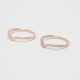 Shiny Twin Ring (Pink Gold)【Silver925】.