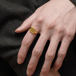 Square Signet Ring (Gold)【Silver925】.