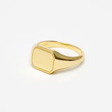 Square Signet Ring (Gold)【Silver925】