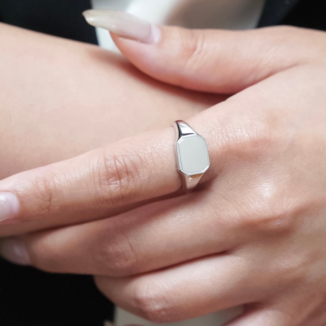 Square Signet Ring【Silver925】.