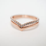 Shiny Twin Ring (Pink Gold)【Silver925】.