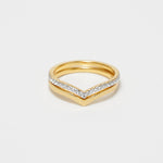 Shiny Twin Ring (Gold)【Silver925】.