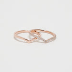 Shiny Twin Ring (Pink Gold)【Silver925】.