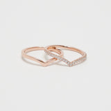 Shiny Twin Ring (Pink Gold)【Silver925】.