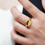 Square Signet Ring (Gold)【Silver925】.