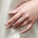 Shiny Double Ring (Gold)【Silver925】.