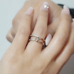 Shiny Double Ring (Pink Gold)【Silver925】.