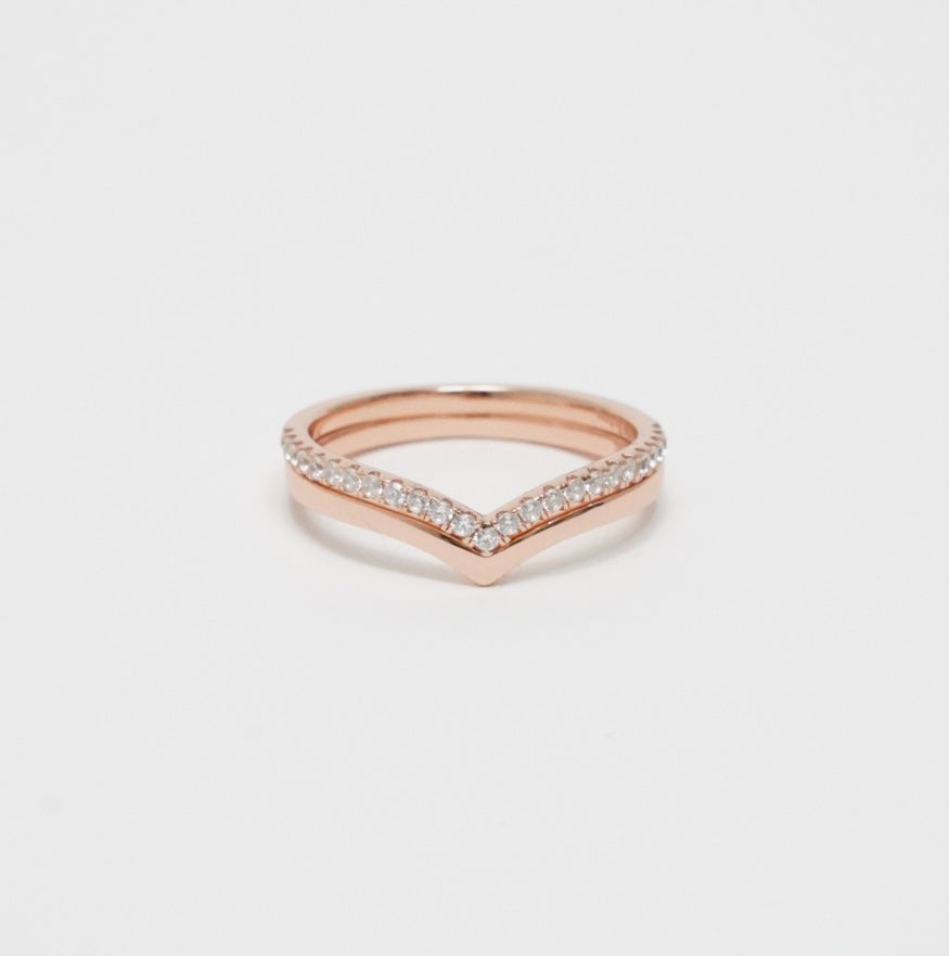 Shiny Twin Ring (Pink Gold)【Silver925】.
