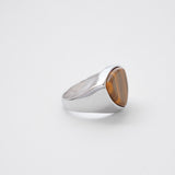 Shield Stone Ring  (tiger-eye) 【Silver925】