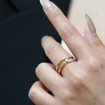 Shiny Double Ring (Gold)【Silver925】.
