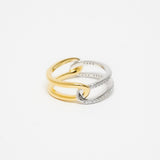 Shiny Double Ring (Gold)【Silver925】