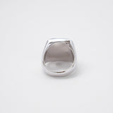 Square Stone Ring (larvikite) 【Silver925】