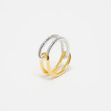 Shiny Double Ring (Gold)【Silver925】