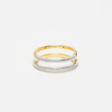 Shiny Double Ring (Gold)【Silver925】