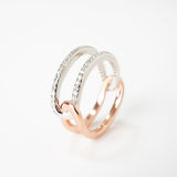Shiny Double Ring (Pink Gold)【Silver925】