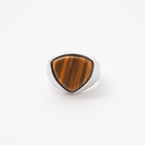 Shield Stone Ring  (tiger-eye) 【Silver925】