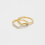 Shiny Twin Ring (Gold)【Silver925】.