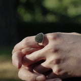 Shield Stone Ring (larvikite) 【Silver925】