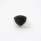Shield Stone Ring (larvikite) 【Silver925】