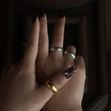 Volume Plain Ring (Gold) 【Silver925】