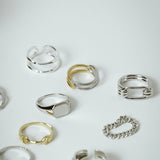 Shiny Double Ring (Gold)【Silver925】