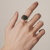 Shield Stone Ring (larvikite) 【Silver925】