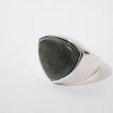 Shield Stone Ring (larvikite) 【Silver925】