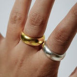 Volume Plain Ring (Gold) 【Silver925】