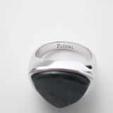 Shield Stone Ring (larvikite) 【Silver925】